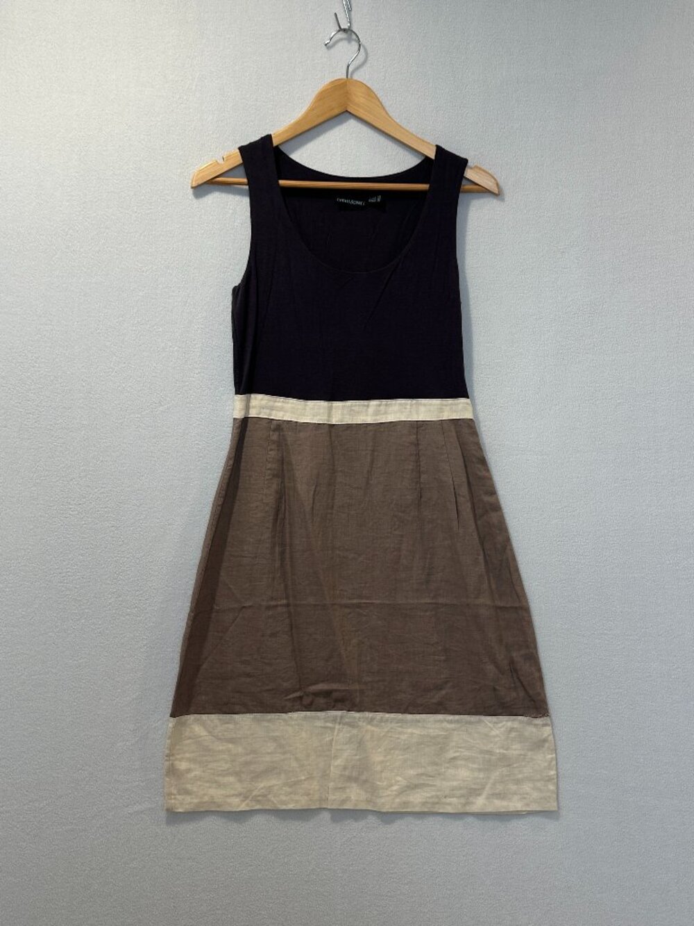 Cynthia Rowley Colorblock Sleeveless 100% Linen Dress Size 4